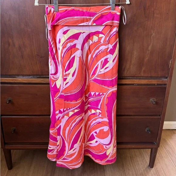 cult gaia Pink and Orange Swirl Maxi Skirt - Picture 2 of 3